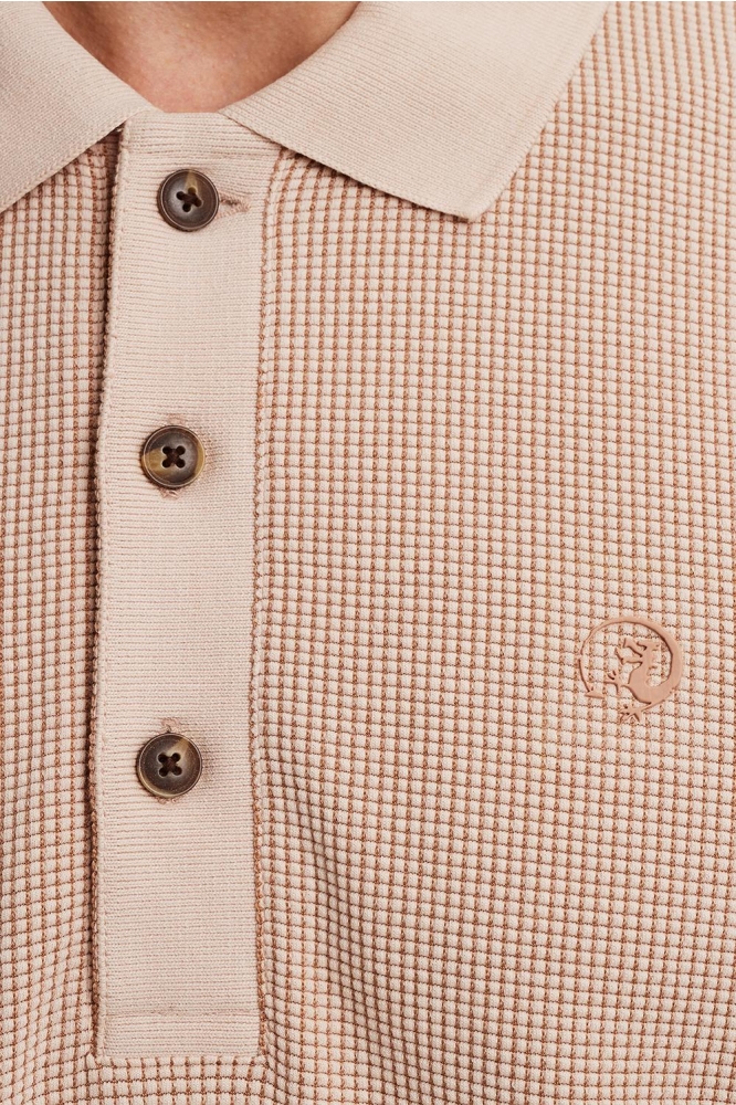 POLO MET WAFELSTRUCTUUR CPSS2504889 7106 CREAM TAN